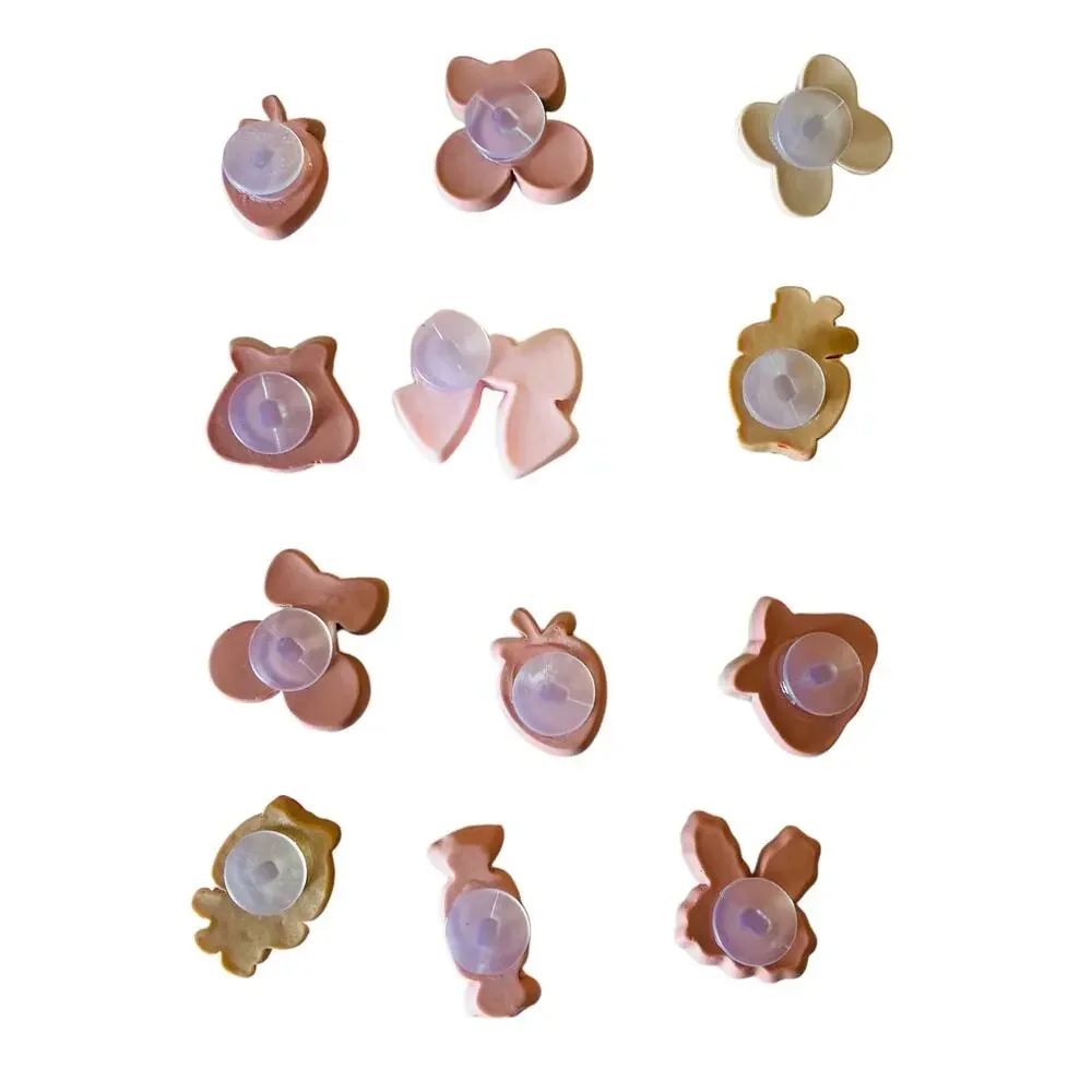 NEW Pink Cherry Resin SHOE CHARMS 12pc for Croc Shoes Zippers + Strawberry Girl